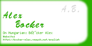 alex bocker business card